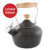 Waterkokers Chantal | Emaille-Op-Staal Carinawood Fluitketel (1,8 Qt), Matzwart