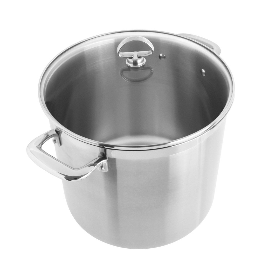 Kookgerei Chantal Ongecoat, Inductie 21 | Inductie 21 Stalen Soeppan Met Deksel (12 Qt.) En Stoompan/Pasta-Inzet